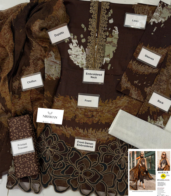 Maria B | Brown - Lawn Collection Replica
