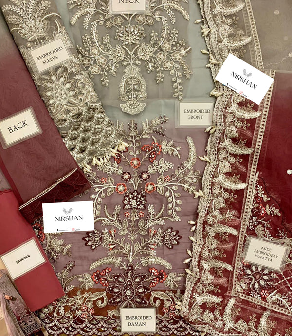 Maria B | Plum Tie N Die - Net Formal Collection Replica