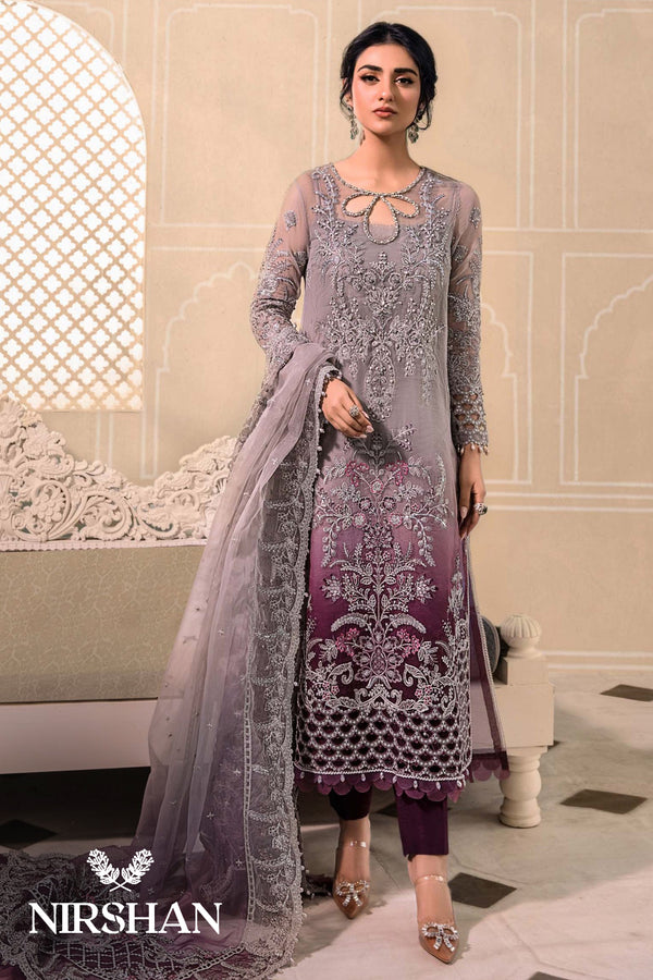 Maria B | Plum Tie N Die - Net Formal Collection Replica