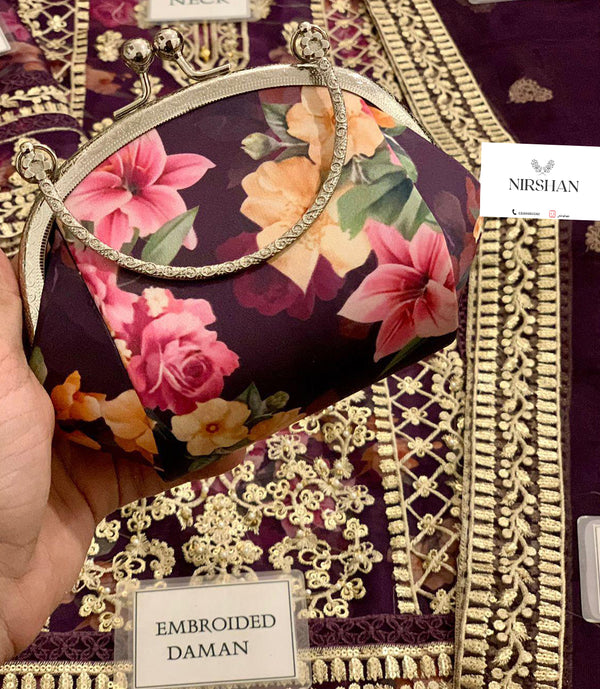 Tawwakal | Dark Purple - Semi-Stitched Organza Collection Replica