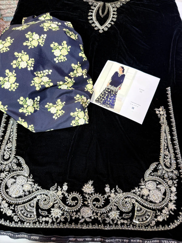 ETHNC VELVET BLACK 2PC