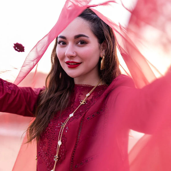 Qalamkar | Maroon - Luxury Lawn Collection Replica