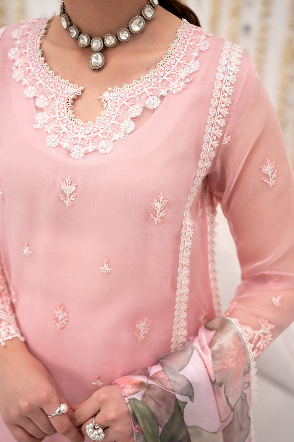 Maliha Kamal | Peach Pink - Chiffon Collection Replica