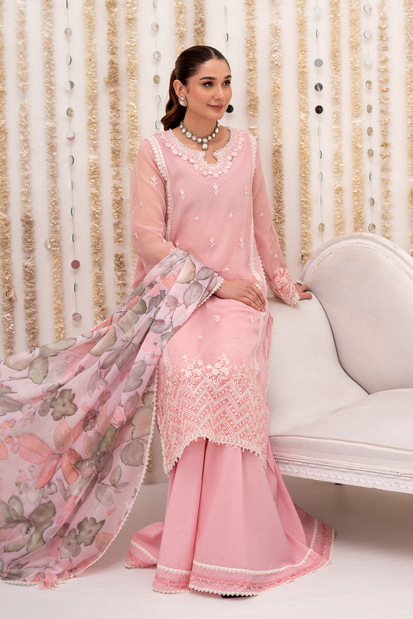Maliha Kamal | Peach Pink - Chiffon Collection Replica