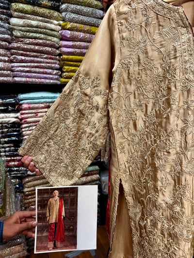 ETHNC KURTA SET SILK 3PC E-1131 (Delivery Time 10 to 15 Days)