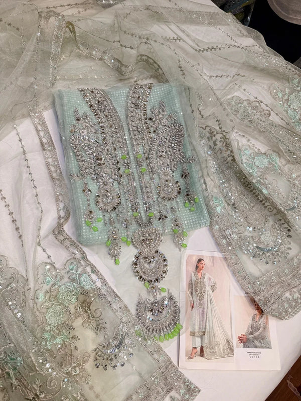 Maria.B Silk BDS 5003 Mint Green 3Pc