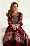 Alizeh Maroon Chiffon Formal Collection Replica