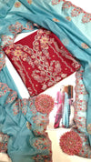 HUSSAIN REHAR Lawn – Riviera (Fuchsia Pink)