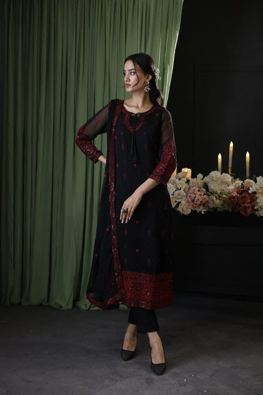 Baroque Black Chiffon Collection Replica