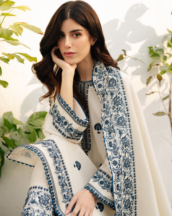 Zarqash | White - Lawn Collection Replica