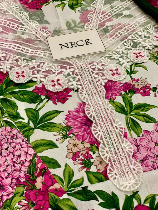 Maria B White Floral Printed Lawn Collection Replica