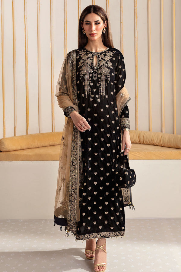 Emaan Adeel Black Velvet Formal Collection Replica