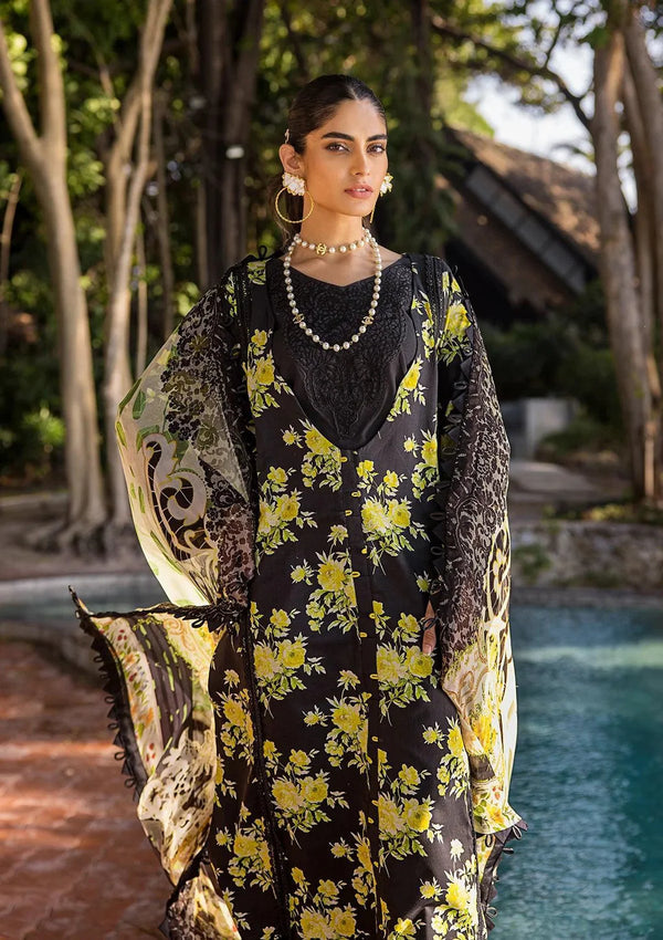 Elaf | Black - Lawn Collection Replica