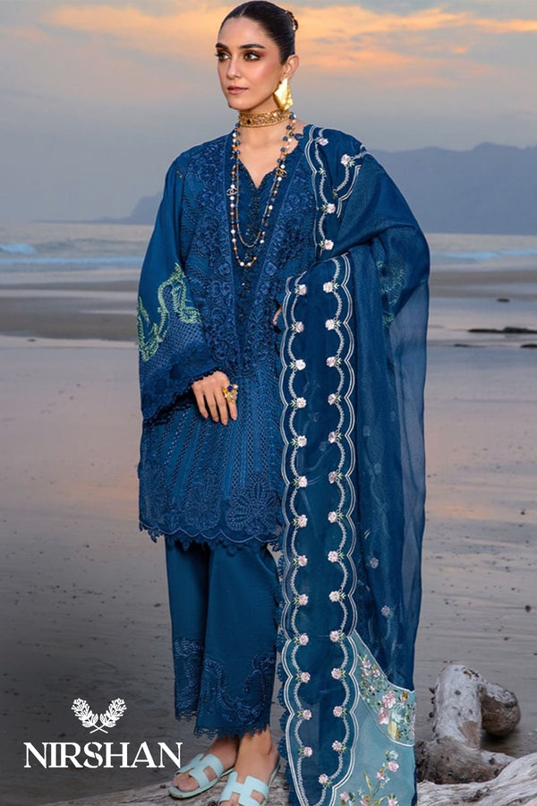 Crimson | Midnight Blue - Lawn Cotton Collection Replica