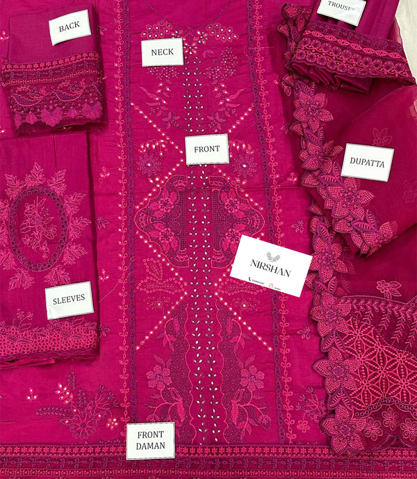 Qalamkar | Violet - Lawn Cotton Collection Replica