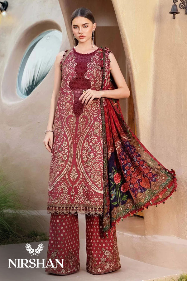 Maria B | Maroon - Printed Lawn Collection Replica