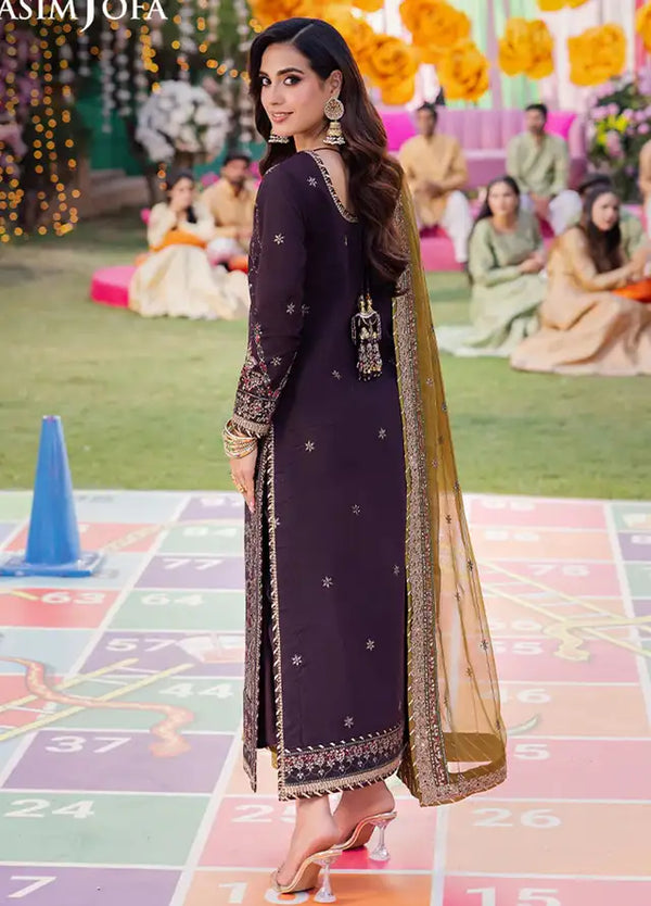 Asim Jofa Purple Chiffon Formal Collection Replica