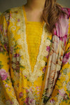 ANEELAS YELLOW SILK PRINT
