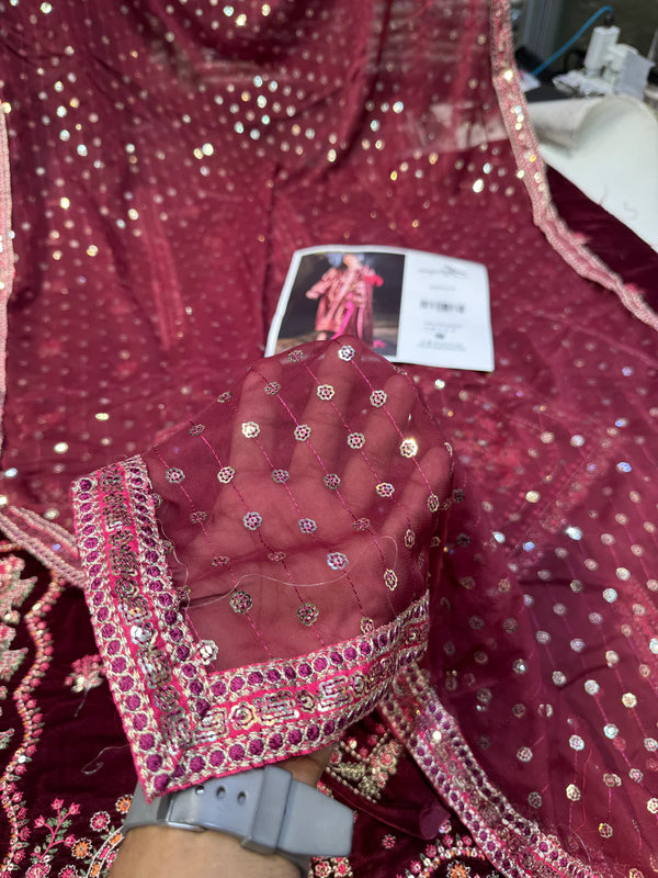 Aneelas Velvet – Maroon