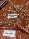 Farasha Brown Net Bridal Collection Replica
