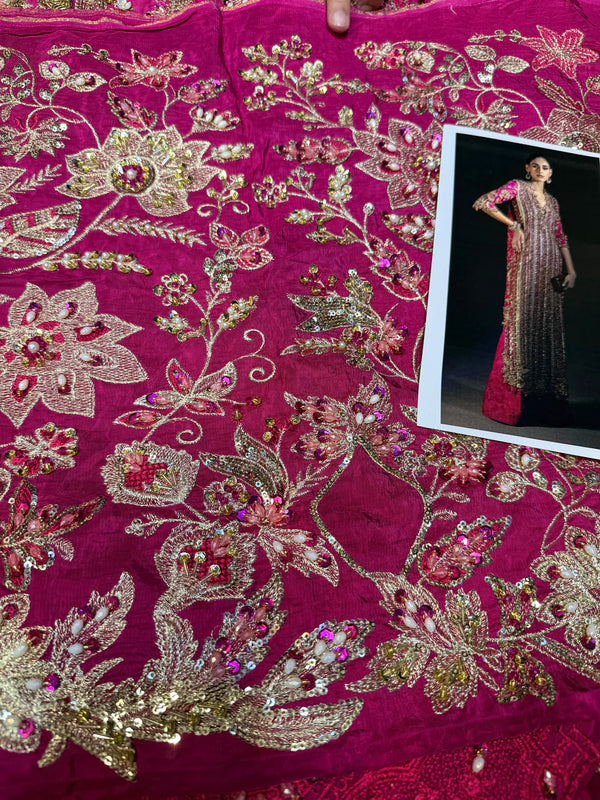 Sana Safinaz Signature Tassel Silk โ Shocking Pink Ensemble