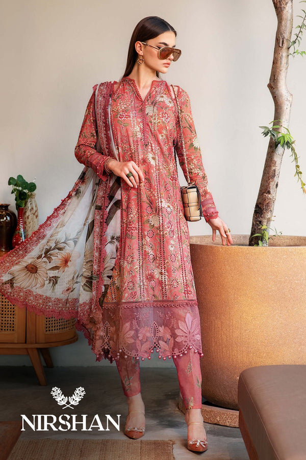 Maria B MPrint | Peach - Lawn Collection Replica