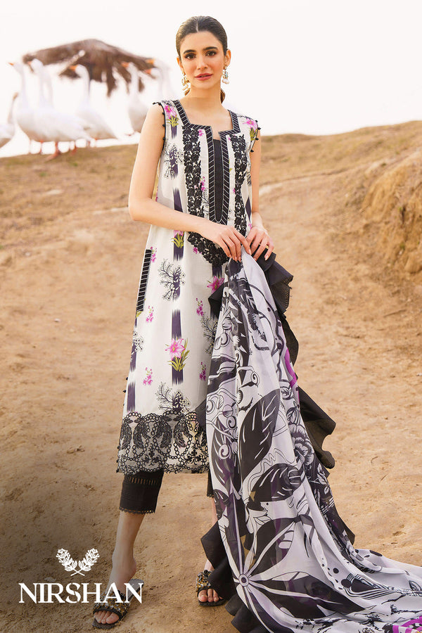 Asifa & Nabeel | Black & White - Digital Printed Embroidered Collection Replica