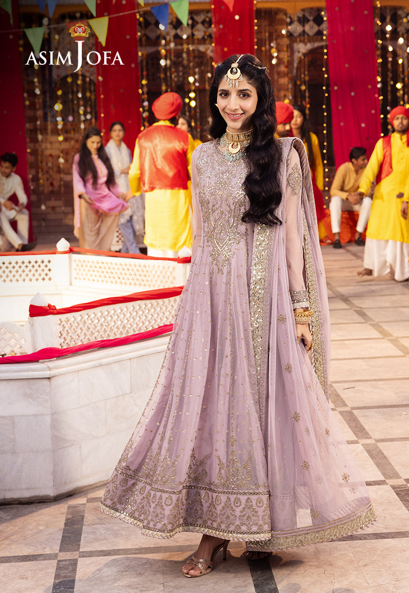 asim jofa pink dress AJSM-26 EMBROIDERED CHIFFON 3 PCS