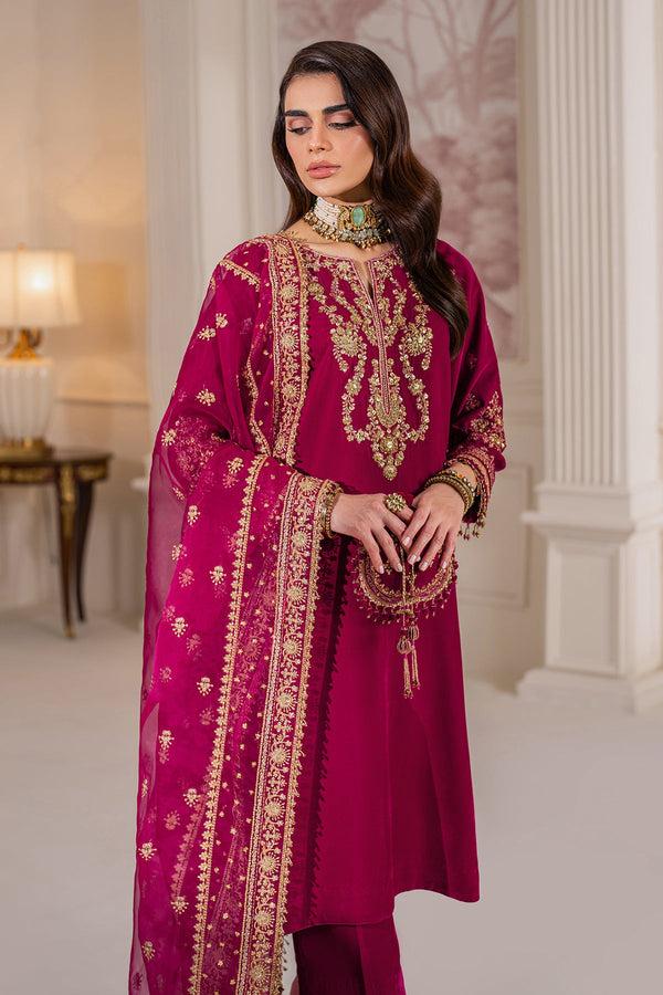 Baroque Pink Velvet Formal Collection Replica
