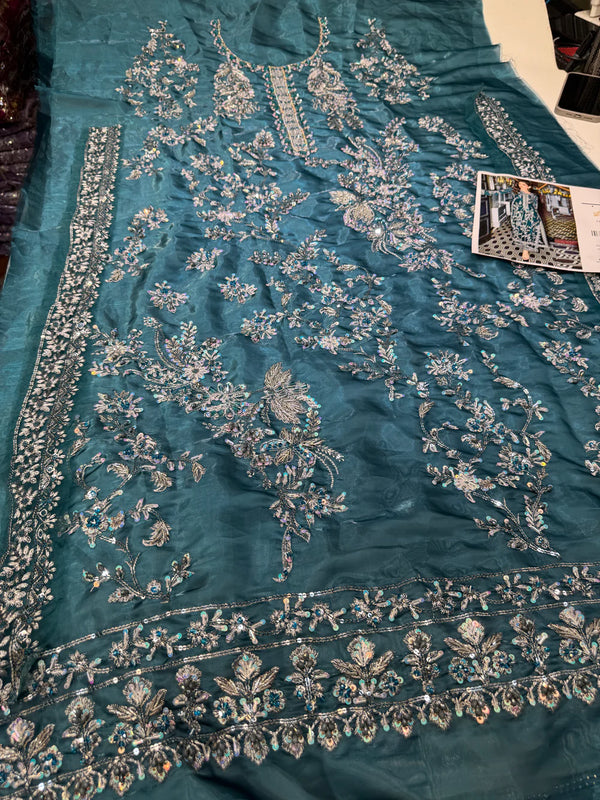 SRA Shisha Silk Ferozea Sea Green 3Pc