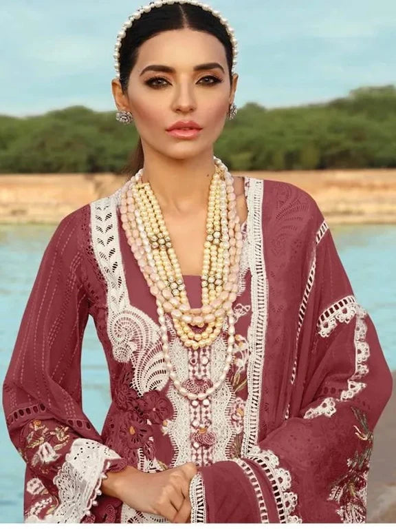 Crimson | Maroon - Luxury Lawn Collection Replica