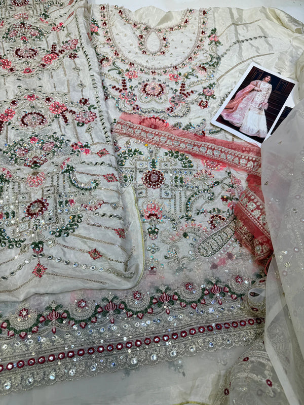 IMROZIA TESSEL SILK ZEVAR 3PC (Luxury Article)