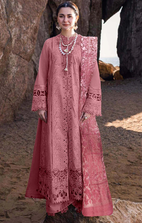 QALAMKAR FP05D DHANAK PALACHI SHAWL (Tea Pink)