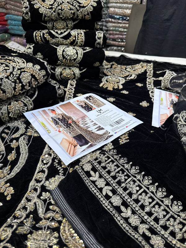 LAILA MISHRA VELVET 3PC BLACK