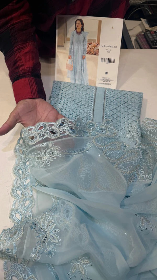 Qalamqar Lawn FK-10-B Zoe (Pastel Blue Edition)