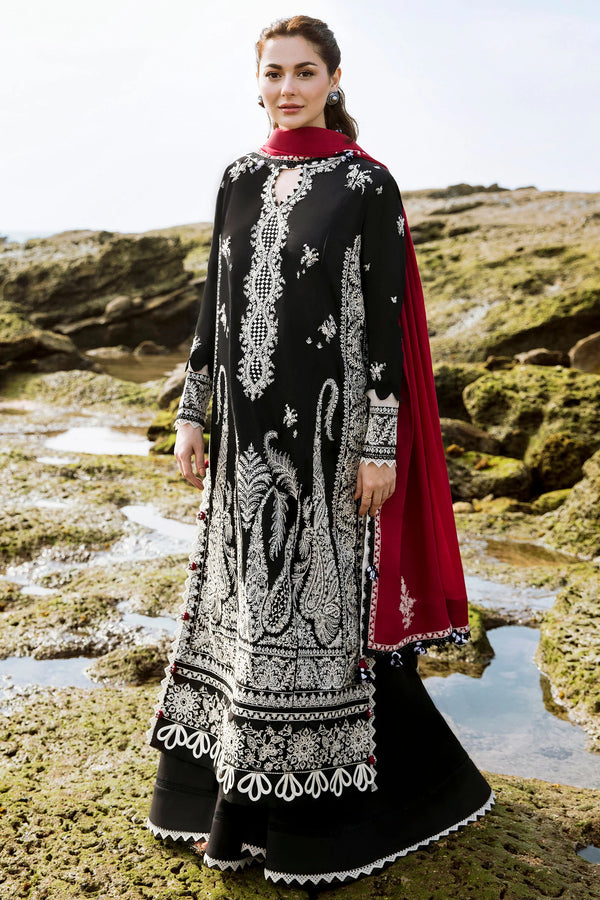 Zaha Black Luxury Lawn Collection Replica