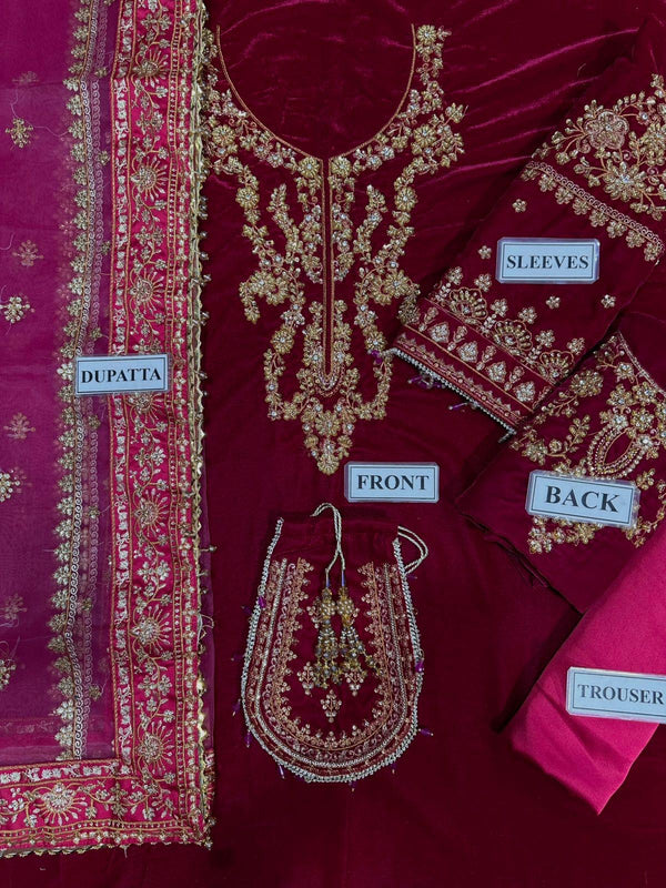 Baroque Pink Velvet Formal Collection Replica