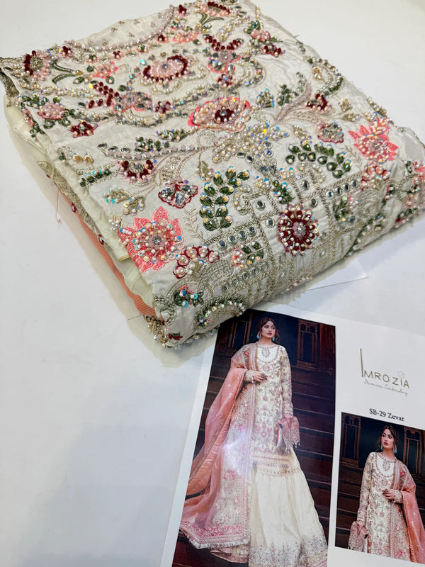 IMROZIA TESSEL SILK ZEVAR 3PC (Luxury Article)