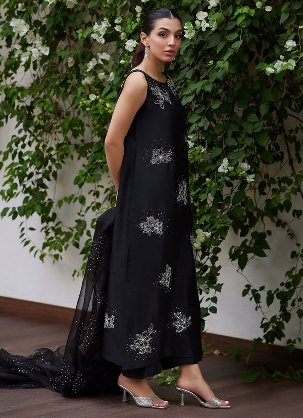 Farah Talib Black Organza Collection Replica