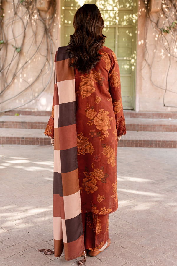 Farasha | Rust Orange - Lawn Collection Replica