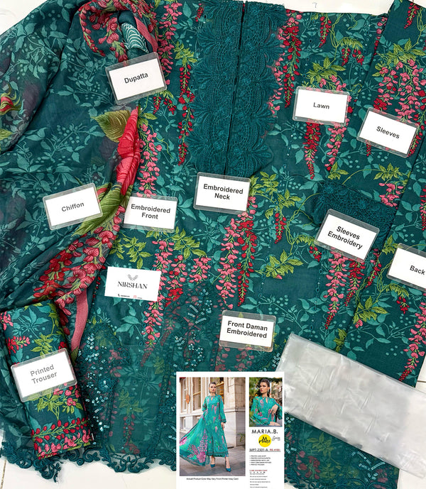 Maria B | Green - Lawn Collection Replica