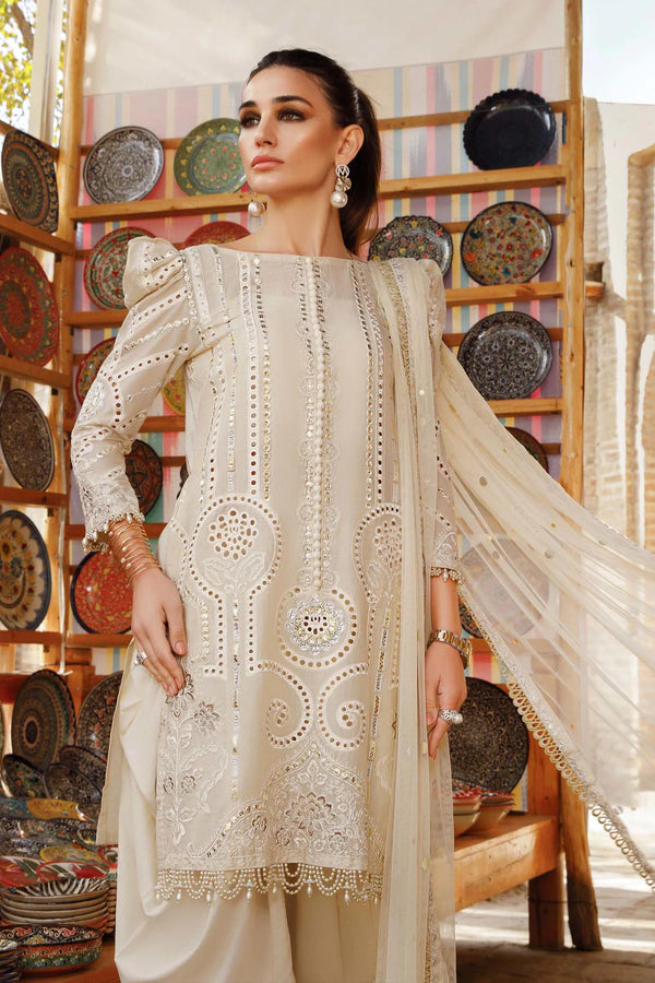 Maria B | White - Chickenkari Lawn Collection Replica