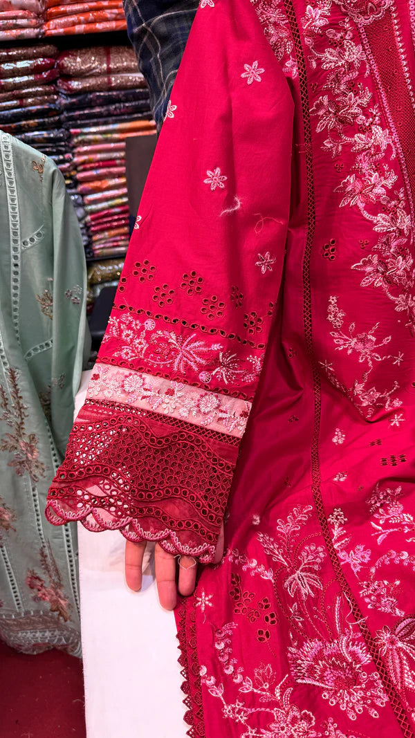 Qalamkar Lawn 2PC RTW SB02 (Meroon)