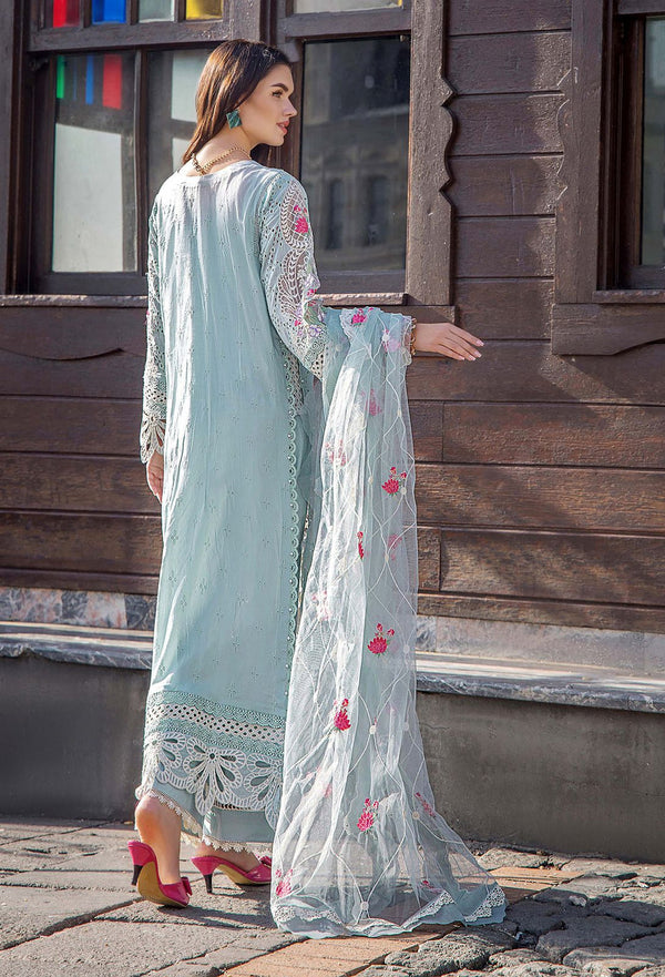 Adan's Libas Sky Blue Luxury Lawn Collection Replica