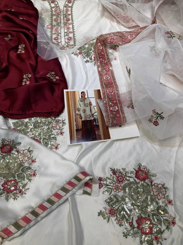 ETHNC SILK EMB WHITE