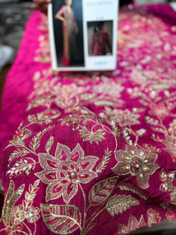 Sana Safinaz Signature Tassel Silk โ Shocking Pink Ensemble