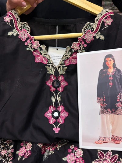 ETHNC KURTA SET 2PC JET BLACK