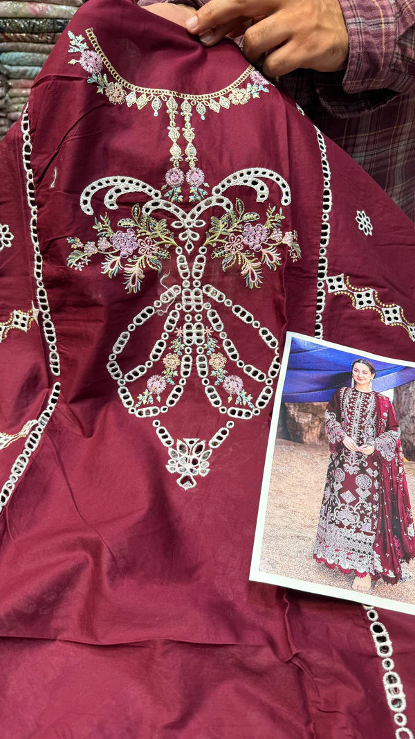Qalamkar Lawn Miray (Meroon)