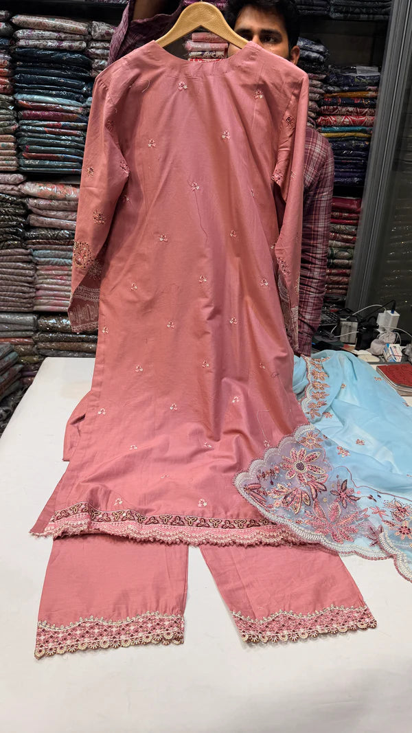Hussain Rehar Eupic RTW 3PC (Dusty Pink)
