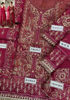 Gulaal Maroon Organza Formal Collection Replica